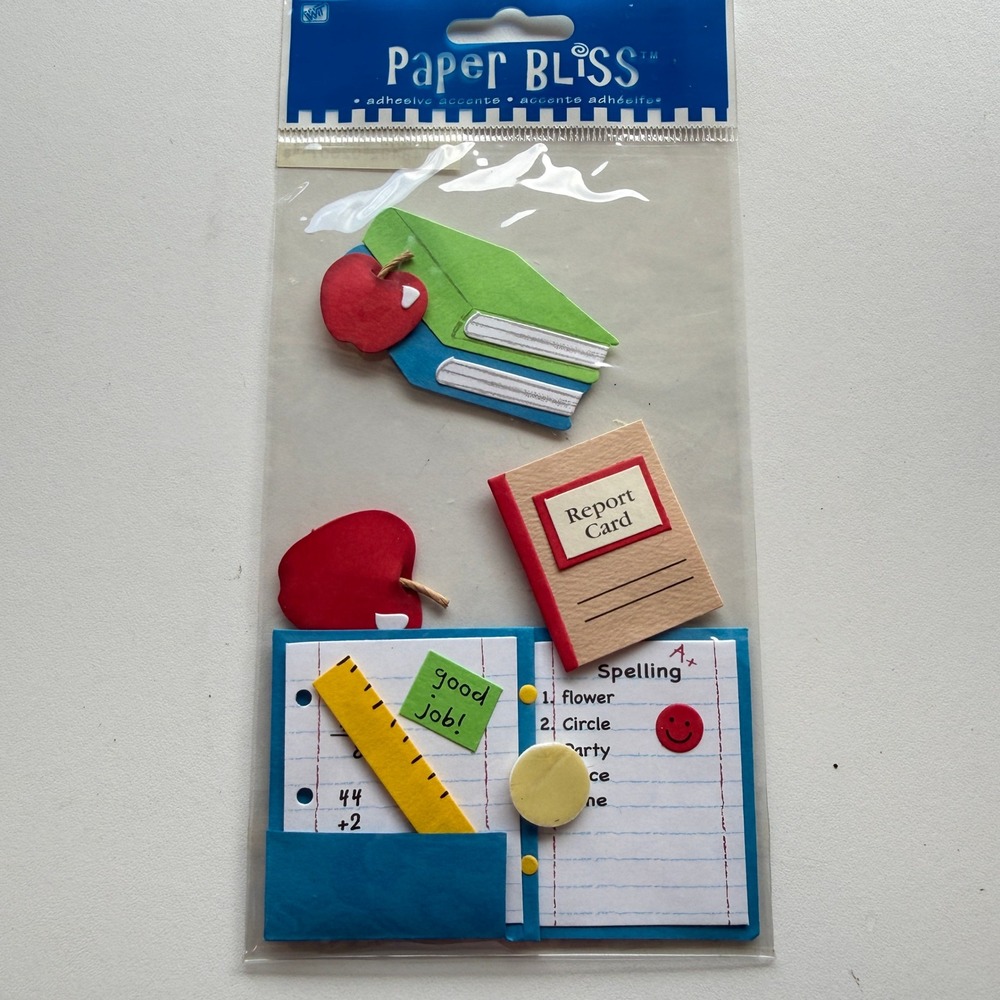 Paper Bliss Time to Learn School 3D Adhesive Accents Scrapbook Stickers